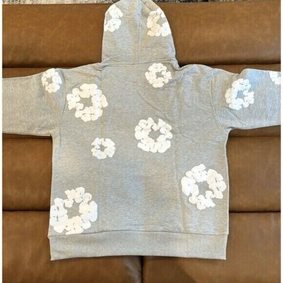 Denim Tears Grey Hoodie The Cotton Wreath Pullover Mens Size Large - Picture 2 of 2